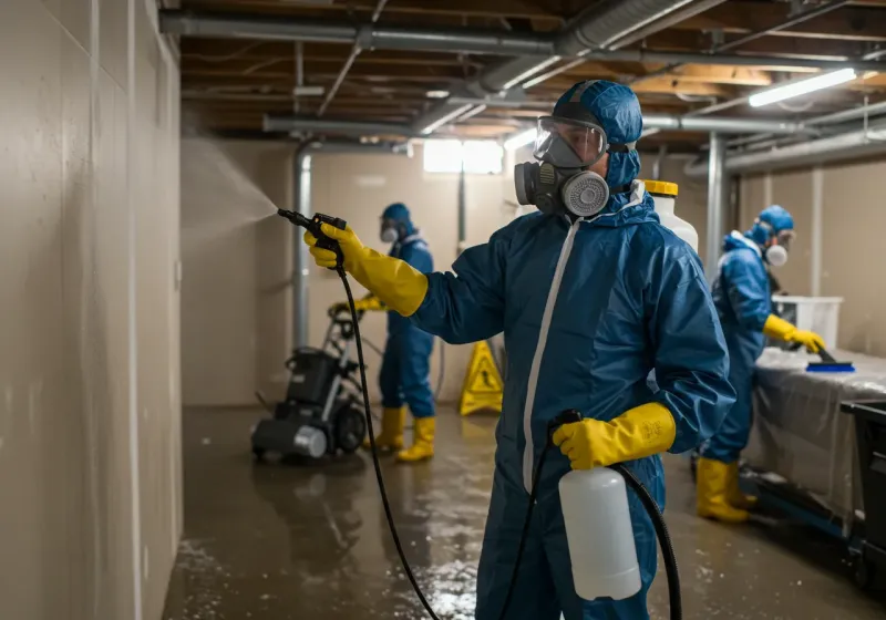 Basement Sanitization and Antimicrobial Treatment process in Orchidlands Estates, HI