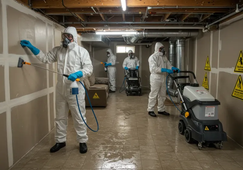 Basement Moisture Removal and Structural Drying process in Orchidlands Estates, HI